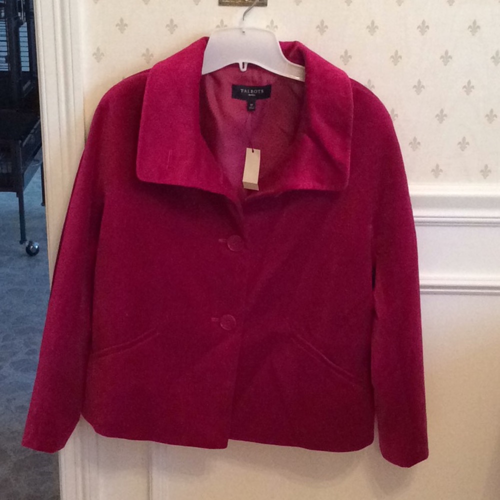 Talbots Raspberry Colored Velvet Jacket - image 1